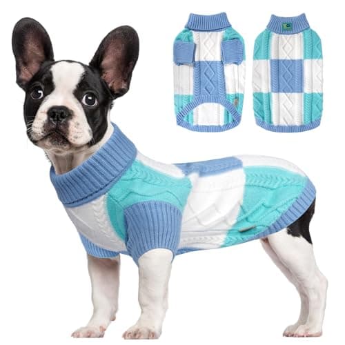 To A Turn Pet Sweaters,Turtleneck Pullover Dog Sweater,Pet Sweaters for Dogs,Pet Clothes,Pet Clothing,Suitable for All Types of Dogs and Most Seasons (Blue Group,L) - Image 1