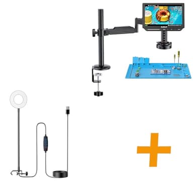 Elikliv Digital Microscope Gooseneck LED Light GL01, Three Color Modes, Brightness Adjustable, Flexible Gooseneck Light with Clamp+EM4K-AF Flex - Image 1