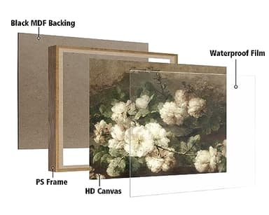 Pinetree Art Framed Canvas Wall Art for Living Room Decor, Vintage Floral Painting Wall Art Prints Rustic Farmhouse Bedroom Bathroom Decor (12" x 16", Blooming White Flowers) - Image 4