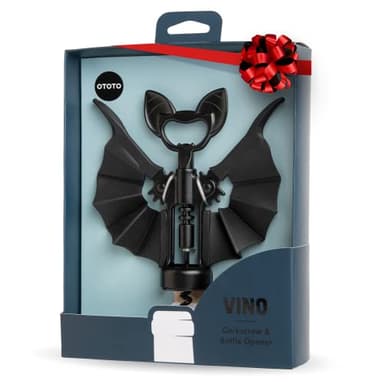 OTOTO Vino Spooky Bat 2-in-1 Wine & Beer Opener, Corkscrew & Bottle Opener - Goth Wine Accessories & Gifts for Wine Lovers - Image 1