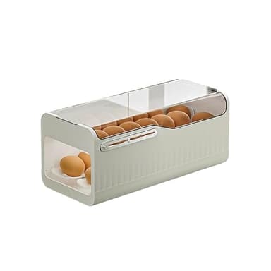 UFORU Egg Holder for Fridge, Rolling Egg Dispenser for Refrigerator, Plastic Automatic Container Rack for Egg Organizer for 28 Counts - Image 1