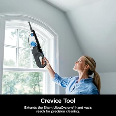 SHARK UltraCyclone Pet Pro Cordless Hand Vacuum, Powerful Suction, Handheld Vacuum for Car & Home, Motorized Pet Tool, Crevice Tool, XL Dust Cup, Blue, CH950WM (Renewed) - Image 7