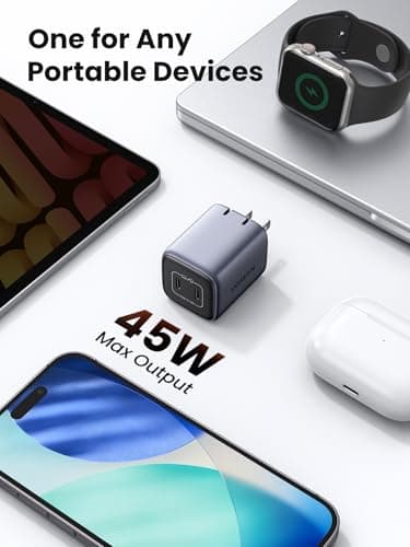 UGREEN 45W USB C Charger for iPhone 17, Nexode 2 Port GaN Foldable PPS Wall Charger Block Support Samsung Super Fast Charging 2.0 for Galaxy S25/S24 iPhone 17/16/15, iPad, MacBook, Steam Deck (Black) - Image 8