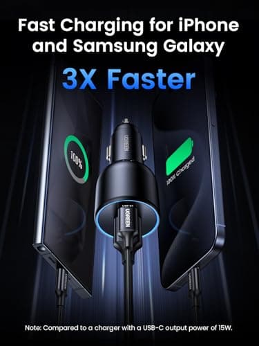 UGREEN 130W USB C Car Charger, Type C Car Charger Adapter Compatible with iPhone 17 17 Air 17 Pro 17 Pro Max 16 16 Plus 16 Pro 16 Pro Max 15 14 13 12, Galaxy S24 S23 Ultra, iPad, MacBook, and More - Image 3