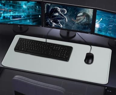 Large Gaming Mouse Pad with Stitched Edges, Durable Non-Slip Natural Rubber Base, Waterproof Computer Keyboard Pad Mat for Esports Pros/Gamer/Desktop/Office/Home - Grey - Image 7