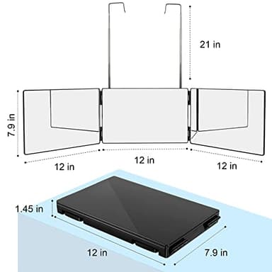 LMZNXCZ 3 Way Mirror for Self Hair Cutting,360 Haircuts Men for Barber Use Tools,to See Back of Head,Tri Fold Mirror with Portable Height Adjustable Telescoping Hooks - Image 7