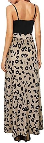 Newshows Women Summer 2025 Maxi Dress Vacation Floral Spaghetti Strap Spring Casual Boho Split Beach Long Flowy Sundress - Image 6