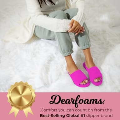 Dearfoams Women's Beatrice Velour Slide, Mystic Purple Velour, M - Image 2