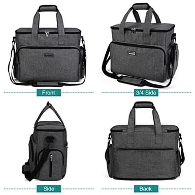 BAGLHER Dog Travel Bag, Airline Approved Pet Tote Organizer with Multi-Function Pockets, 2 X Food Storage Containers and 2 X Collapsible Dog Bowls, Perfect Weekend Pet Travel Set for Dog, Cat Grey - Image 2