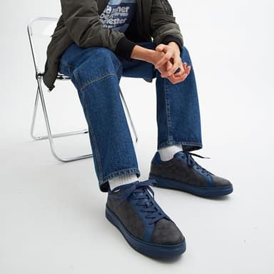 Coach Men's HIGH LINE Sneaker, Deep Blue/Charcoal, 12 - Image 5