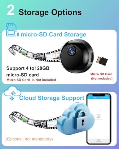 LuminiCam Mini Camera Wireless 1080P Wi-Fi Hidden Camera for Indoor Security Pet Monitoring, Motion Detection & Night Vision Nanny Cam Pet Cameras - Image 6