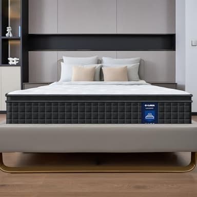 G LAXIA 12 Inch Black Queen Spring Mattress,Medium Firm with Gel Memory Foam,Individually Pocketed Coil,Fiberglass-Free Fire Retardant CertiPUR-US Certified,80"*60"*12" - Image 2