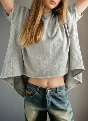 Dokotoo Womens T Shirts Summer Shirts Women's Plus Size Crop Tops Trendy Cute Ladies Clothing Fashion 2025 Fall Outfits Clothes Workout Oversized Tshirts Casual Women Blouses Beach Graphic Tees - Image 3