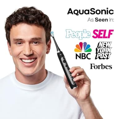 Aquasonic Duo Series PRO UV - ADA Accepted Electric Toothbrushes with UV Sanitizer - Inductive Charging Base - 5 Modes with Smart Timers - 10 Proflex Brush Heads & 2 Travel Cases - Image 8