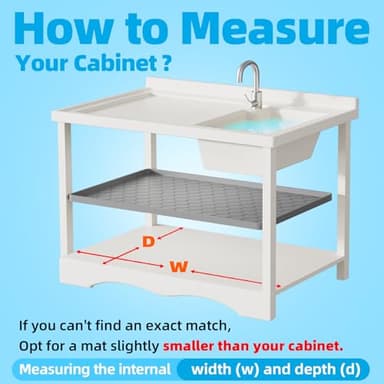 Winisok Silicone Under Sink Mat 37" x 19", kitchen Essentials and Gadgets, Shelf liner and Cabinet Protector, Home Organizers and Storage, Waterproof Bathroom Tray - Image 6