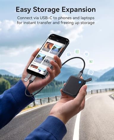 ORICO Portable SSD 2 TB with 2 in 1 USB C Cable, External Solid State Drives, Up to 460MB/s, Status Indicator, Reliable Storage for USB-C Smartphone, Tablet, PC - B5PLUS - Image 2