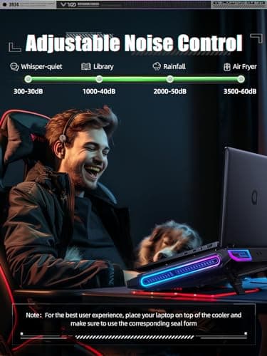 llano V10 Gaming Laptop Cooling Pad, RGB Laptop Cooler Stand with Powerful 4.72 Inch External Turbo Cooling Fan, Fast Cooling Computer 13-17.3in, Button Control, 3 Adjustable Stand, 4-Port USB C&A - Image 7