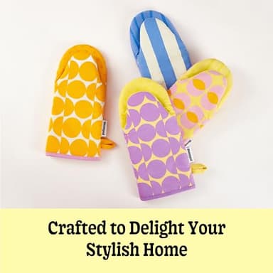 Baagol Non-Slip Cotton Kitchen Oven Mitt Set, Modern and Cute Kitchen Mittens with Non-Slip Silicone Grips and Hanging Loops, 2 Piece, 12" x 5.5" (Pumpkin Spice) - Image 6