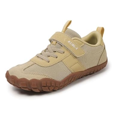 KUBUA Kids Barefoot Shoes Boys Girls Sneakers Lightweight Comfortable Tennis Shoes for School Gym Athletic Hiking Beige 6 Big Kid - Image 2
