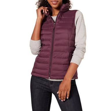 Amazon Essentials Women's Lightweight Water-Resistant Packable Puffer Vest, Burgundy, X-Large - Image 1