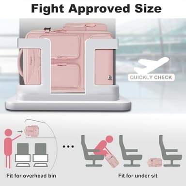 Taygeer Vacuum Backpack, Expandable Vacuum Seal Carry on Backpack with Rain Cover, 17'' laptop Compression Backpacks Travel with Shoe Compartment, TSA Approved Personal Item Compression Back Pack,Pink - Image 6