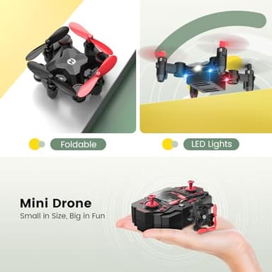 Holy Stone HS190 Foldable Mini Nano RC Drone for Kids Gift Portable Pocket Quadcopter with Altitude Hold 3D Flips and Headless Mode Easy to Fly for Beginners - Image 8