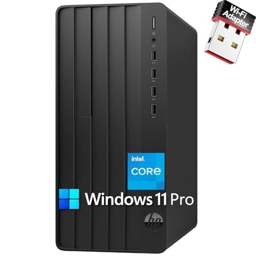 HP Desktop Computer Business Tower PC, 13th Gen Intel 4-Core Processor (Beat i5-12400), 16GB DDR4 RAM, 512GB PCIe SSD, WiFi Adapter, RJ-45, HDMI, VGA, Keyboard and Mouse, Windows 11 Pro - Image 1