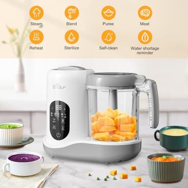 BEAR 2024 Baby Food Maker | One Step Baby Food Processor Steamer Puree Blender | Auto Cooking & Grinding | Baby Food Puree Maker with Self Cleans | Touch Screen Control, White - Image 2