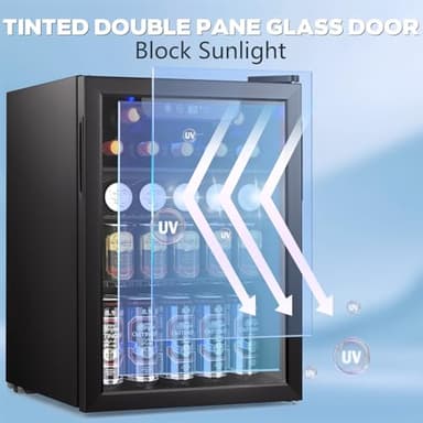 Electactic 26 Bottle Wine Cooler, 95 Cans Beverage Refrigerator, 2.6 cu.ft Drink Fridge Digital Temperature Control for Beer, Soda,Water, Drink Cooler for Home Office Bar - Image 4