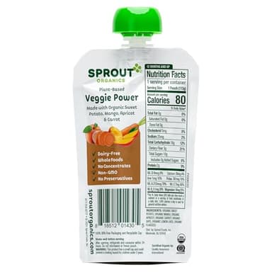 Sprout Organic Baby Food, Stage 4 Toddler Pouches, Sweet Potato Veggie Power Pack, 4 Oz Purees (Pack of 12) - Image 4