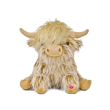 Tonpect Highland Cow Stuffed Animal with Mooing Sound, 9 inch Ginger Colored, Farm Cow Toy for Boys Girls Gift Decoration - Image 1