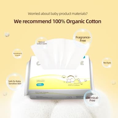 Winner 100% Cotton Dry Wipes, USDA Certified Baby Wipes, 600 Count, Soft & Gentle, Hypoallergenic & Unscented for Baby Sensitive Skin, Use Wet/Dry for Diaper Changes, Meals & Cleanup, Pack of 6 - Image 4