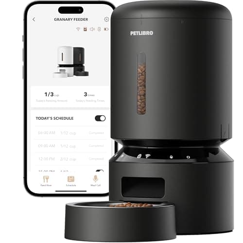 PETLIBRO Automatic Cat Feeder, 5G WiFi Automatic Dog Food Dispenser with Freshness Preservation, 5L Timed Pet Feeder with Low Food Sensor, Up to 10 Meals Per Day, Granary Black - Image 1