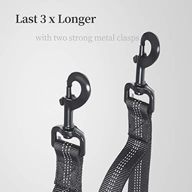 iYoPets Double Dog Leash with Two Extra Traffic Handles, 360 Swivel No Tangle Dual Dog Walking Leash, Comfortable Shock Absorbing Reflective Bungee for Two Dogs (18~120 lbs, Black) - Image 6