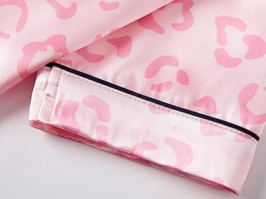 Topgal Big Girls Jammies Size 12 – Lovely Pink Leopard Short Sleeve & Pants Button Down PJ Set Sleepwear - Image 3