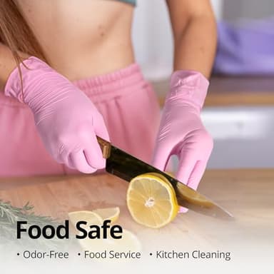 SwiftGrip Pink Nitrile Gloves, 3-mil, Industrial Gloves Disposable Latex Free, for Cleaning & Esthetician, Rubber Powder-Free, 100-ct Box (Medium) Medium (Pack of 100) - Image 5