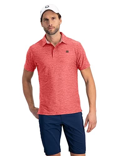 Three Sixty Six Slim Fit Golf Shirts for Men - Dry Fit Short-Sleeve Polo, Athletic Casual Collared T-Shirt - Image 1