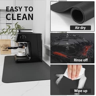 HotLive Coffee Mat - Absorbent Hide Stain Rubber Backed Dish Drying Mat for Kitchen Counter - Bar Mats for Countertops Accessories Fit Under Coffee Maker Espresso Machine - Image 4