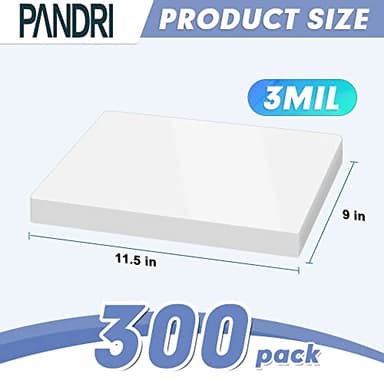 Laminating Sheets, PANDRI 300 Pack Thermal Laminator Pouches Holds 8.5 x 11 Inch, 3 Mil Clear Laminator Paper 9 x 11.5 Inch, Letter Size - Image 2