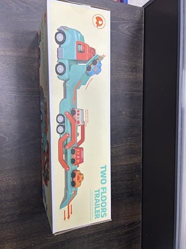 Wanborns Transport Car Carrier Truck Toys for 2 3 4 5 Years Old Kids, 24 inches Foldable Track Trailer with Light & Sound Effects, 4pcs Small Car Toys, Best Gift Choice for Christmas, Birthday - Image 9