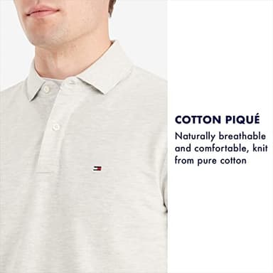 Tommy Hilfiger Men's Polo Shirt Classic Fit, Navy, Large - Image 6