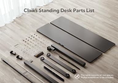 Claiks Electric Standing Desk, Adjustable Height Stand up Desk, 40x24 Inches Sit Stand Home Office Desk with Splice Board, Black Frame/Black Top - Image 9