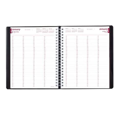 Brownline® 2025 Essential Daily Professional Planner, Four-Person Appointment Book, 12 Months, January to December, Twin-Wire Binding, 11" x 8.5", Black (CB960.BLK-25) - Image 3