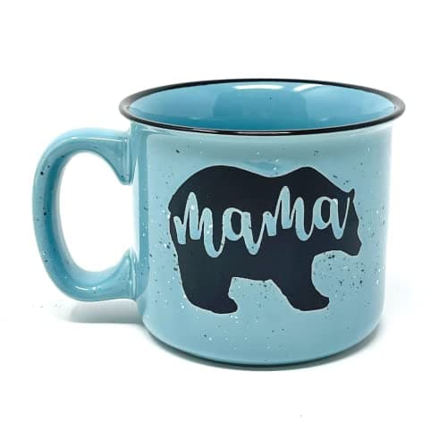 Mama Bear Ceramic Coffee Mug for Mom, Wife, Women – Unique Teal Ceramic Mug – Fun Gifts for Her on Mother’s Day, Birthday, or Christmas – Cute Coffee Cup for Moms, Wives, and Coffee-Loving Women - Image 1