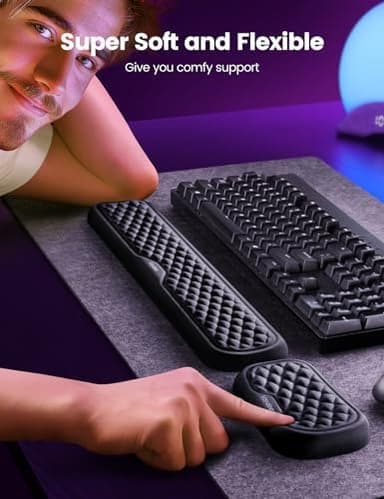 Vaydeer Wrist Rest for Keyboard and Mouse, Computer Ergonomic Wrist Support Pad, Soft Memory Foam Arm Cushion for Desk, Palm Hand Office Laptop Typing - Image 3