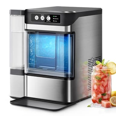 Walkmax Chewable Crunchable Countertop Nugget Ice Maker with 0.793 Gallon Tank，Large Capacity Ice Makers Countertop,41Lbs/24H, Self-Cleaning, One-Click Operation, Suitable for Party, Kitchen,Office - Image 1