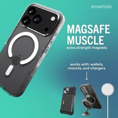 Smartish® iPhone 17 Pro MagSafe Clear Case - Gripmunk Magnetic Slim Case [Lightweight + Protective] Anti-Yellowing Thin Grip Clear Cover for Apple iPhone 17 Pro - Clearly Clear - Image 4