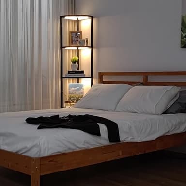 FENLO Corner Floor Lamp with Shelves, Dimmable LED Corner Shelf with Lights, Standing Lamp for Living Room, Shelf Lamp with Full Brightness Control, Color Changing Temps, and Reinforced Glass - Image 9