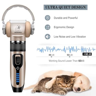 Gooad Dog Clippers for Grooming,Dog Grooming Kit for Heavy Thick Hair&Coats/Low Noise Rechargeable Cordless Hair Trimmer/Pet Shaver with Paw Trimmer for Small & Large Dogs Cats - Image 4