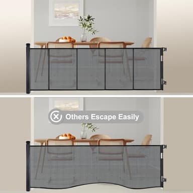 Colbabe 200″ Extra Wide Retractable Baby Gate – 41.5″ Tall Mesh Safety Gate for Oversized Openings, Living Rooms, Patios – Child & Pet Barrier for Indoor Outdoor Use, Black - Image 6
